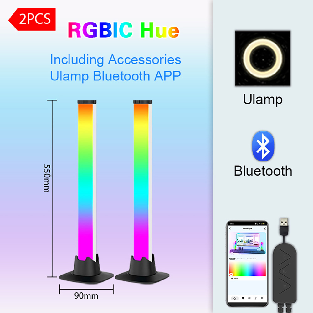 RGB LED Lights Bar Bluetooth S - Desk Setup With Tv ulasan dan harga