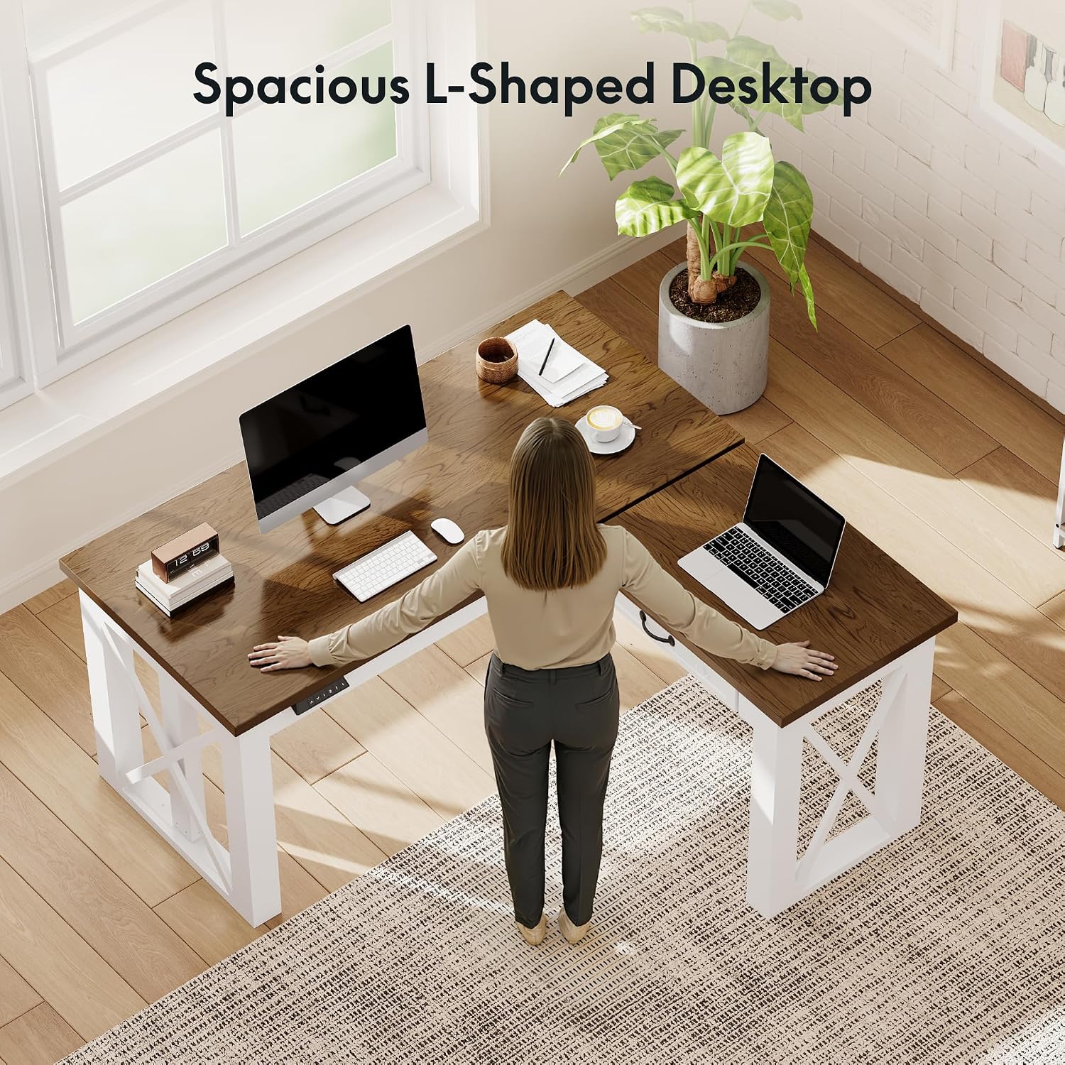 L Shaped Standing Desk with Dr - Desk Setup L Shaped ulasan dan harga