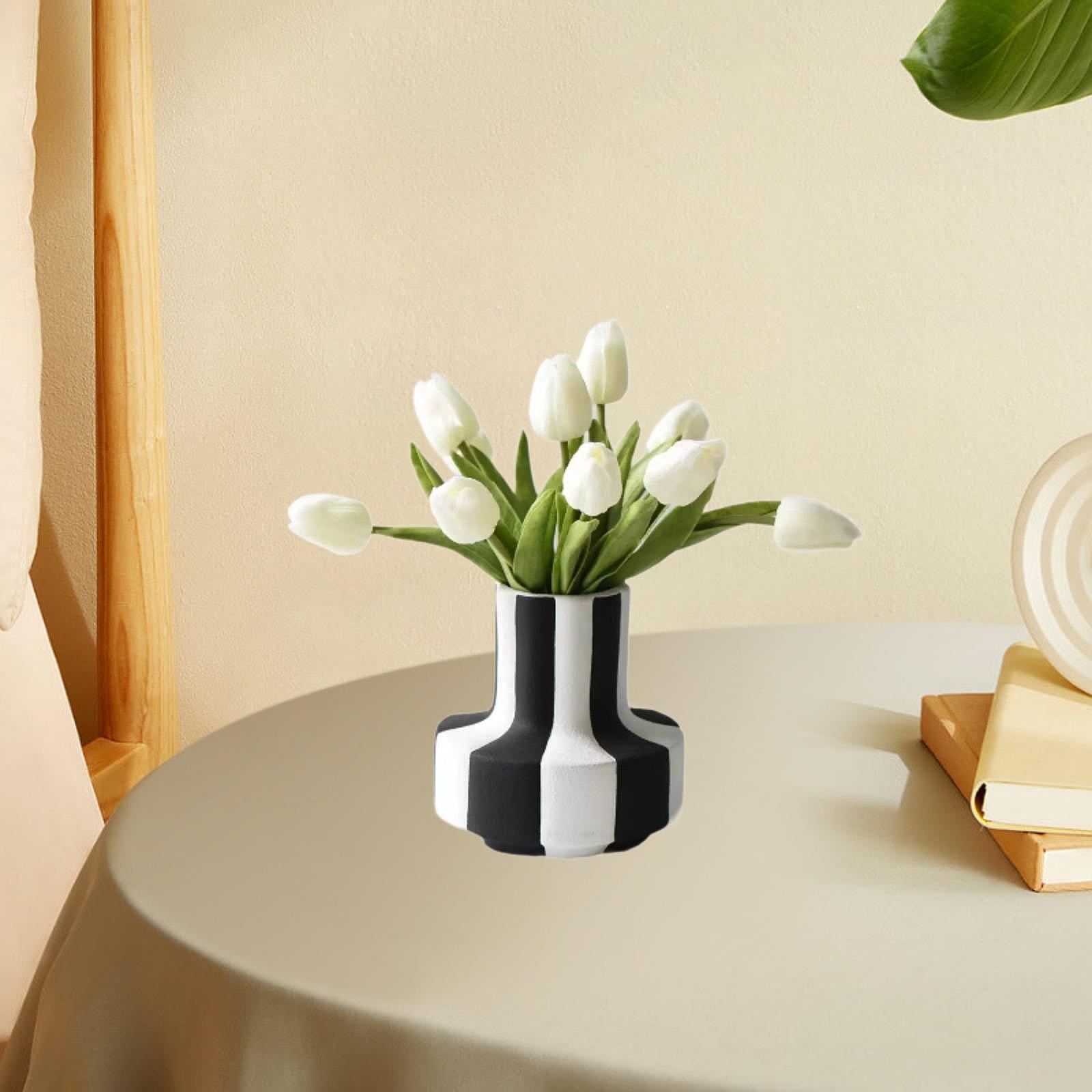 Elegant Black White Stripe Pla - Desk Setup Minimalist ulasan dan harga
